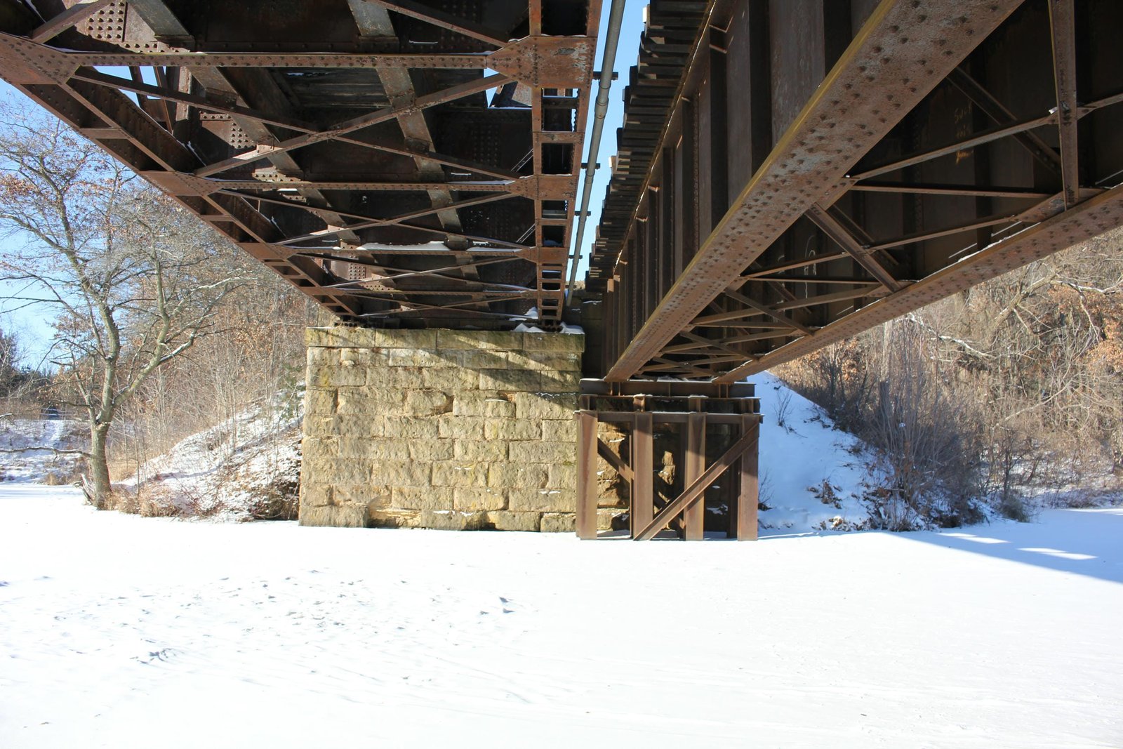 Underneath bridge